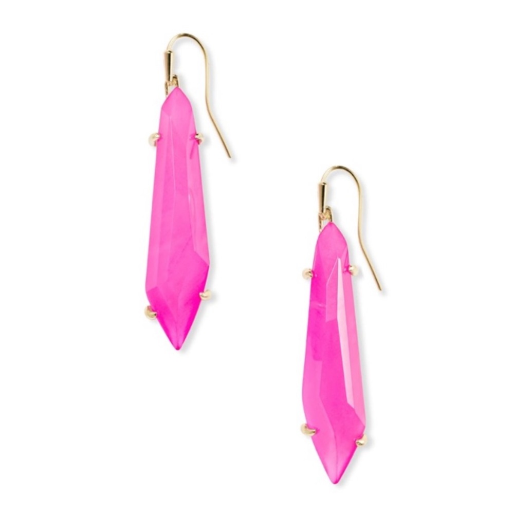 Kendra Scott Grey drop earrings in Pink Agate